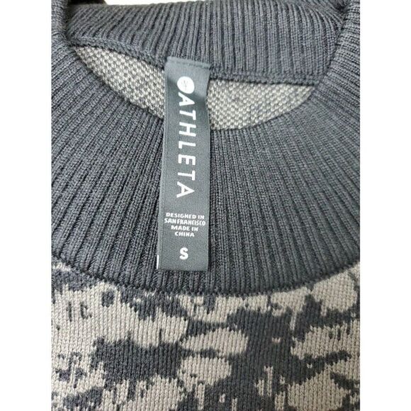 EXCELLENT CONDITION SMALL ATHLETA JACQUARD FLORAL OMBRÉ MERINO WOOL CREW SWEATER - Picture 5 of 8
